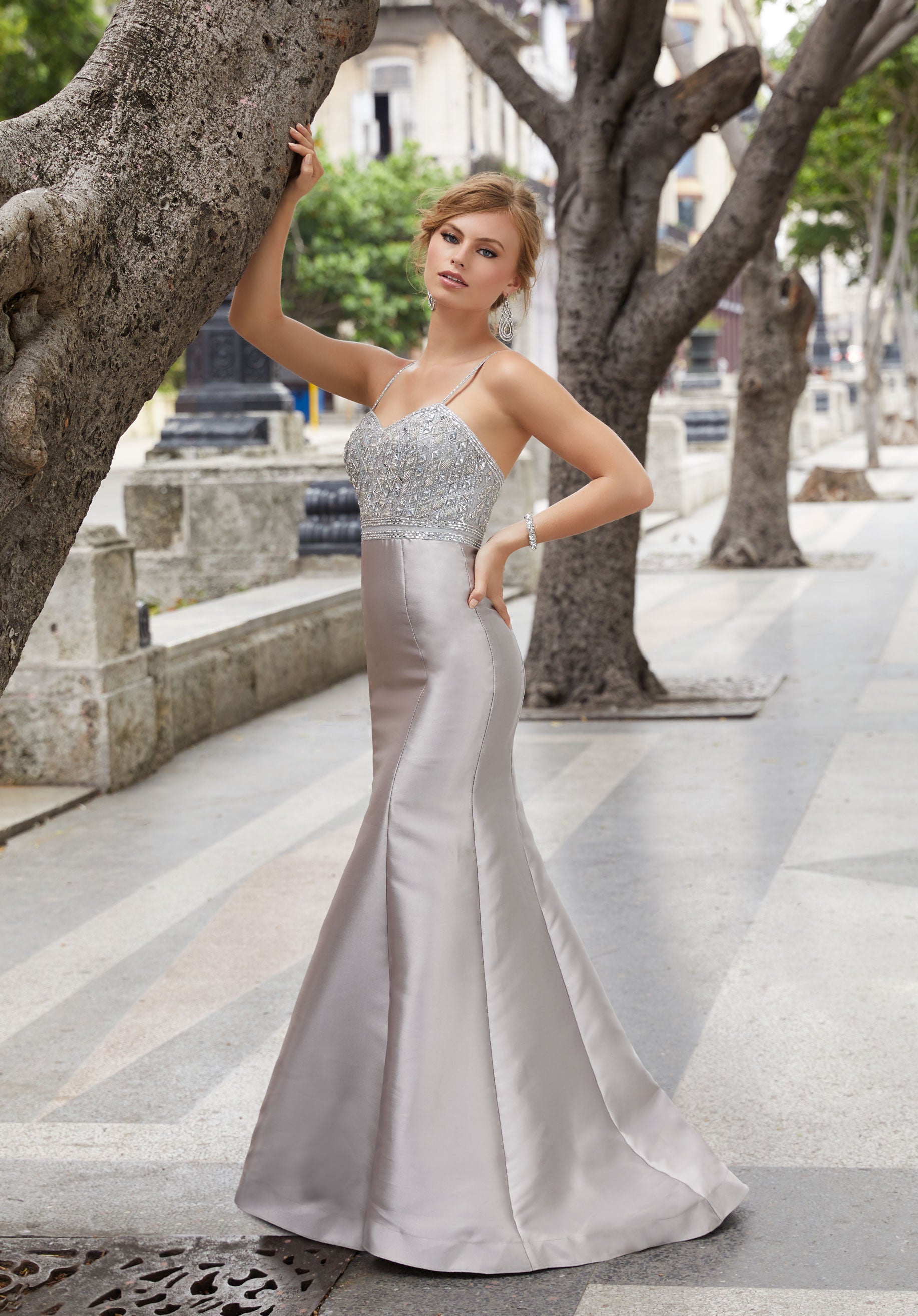 Silver prom deals gown