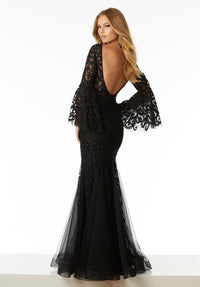Back view of the Morilee 42008 Prom Dress Black