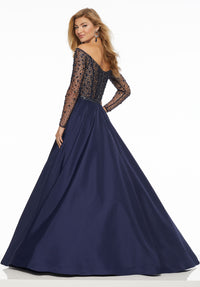 Back view of the Morilee 43031 Prom Dress Navy