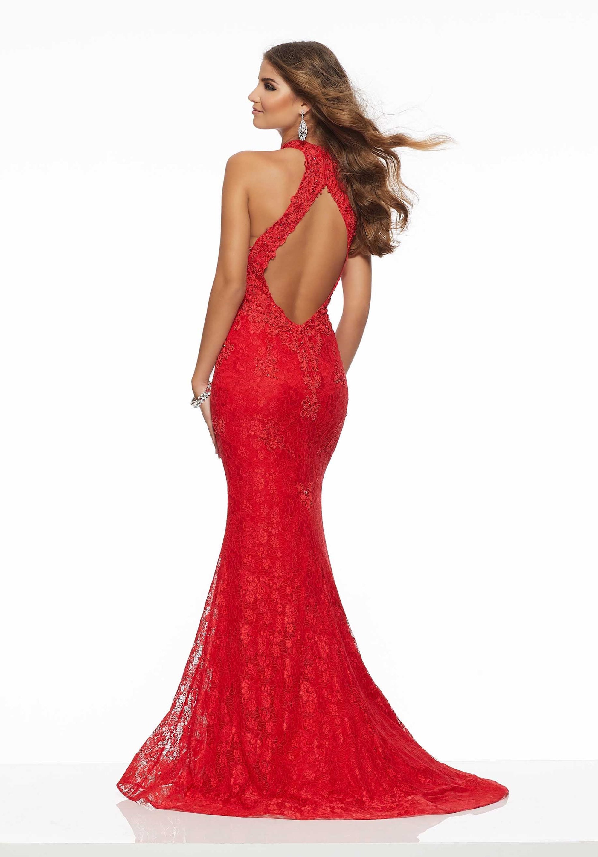 Back view of the Morilee 43124 Prom Dress Red